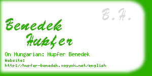 benedek hupfer business card